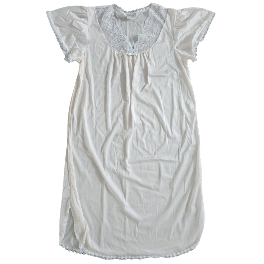 Vintage Lace Pink Nightie Slip Nightgown - Picture 2 of 11